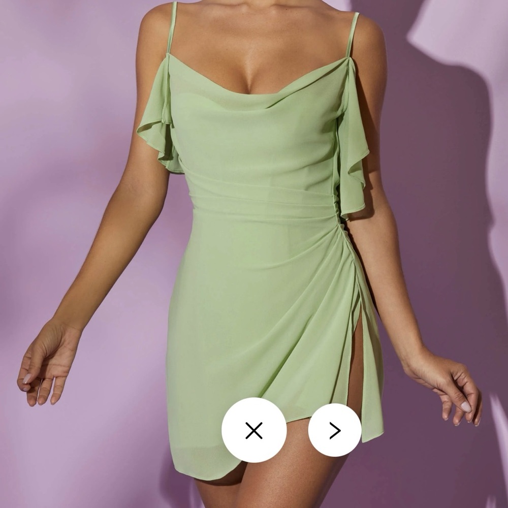 Oh Polly green mini dress